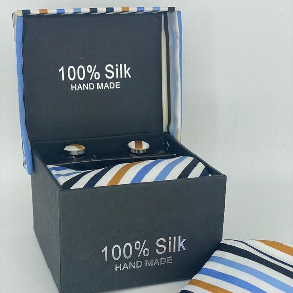SILK TIE with scarf & wrist buttons.  Hand made in Vietnam.  It's a kit in a box - Picture 2 of 15